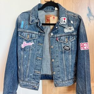 Taylor Swift Levi's Blue Denim Jacket with Colorful Patches